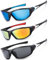 Camptrip 3 Paar Sonnenbrille Herren Sport Sonnenbrille UV 400 Polarisierte Sportbrille Blau Sunglasses für Herren Damen zum Radfahren Ski Golfen Angeln Fahren Wandern
