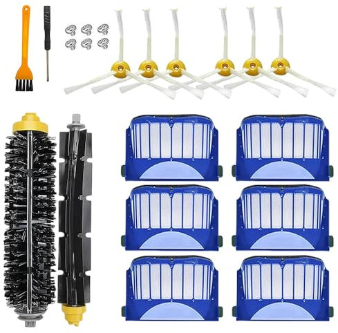 Parti compatibili con iRobot Roomba 600 Series 500 Series aspirapolvere robot 694 675 692 676 695 677 671 655 645 690 680 660 650 620 614 & 500 595 585 5644 robot 1 principale filtri spazzole