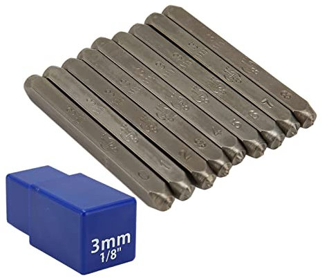 9-teiliges Zahlen-Metallstempel-Set, 0,12 Zoll Kohlenstoffstahl-Eisen-Zahlenstanz-Presswerkzeug Für Kunsthandwerk, Schmuck, Heimwerken