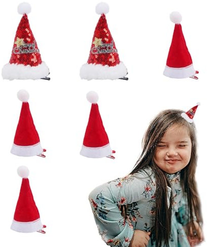 TAIKOUL 6 Stück Haarspangen Mädchen Weihnachten Haarschmuck Weihnachten Damen Weihnachts Accessoires Damen
