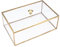 Homtone 27.5x18x10cm Kupfer Goldene Vintage Glasbox mit Abdeckung, Dekorative Schmuck Andenken Display Organizer Klare Rechteck Goldene Box für Hochzeitsfeier Dekor mit offenem Deckel