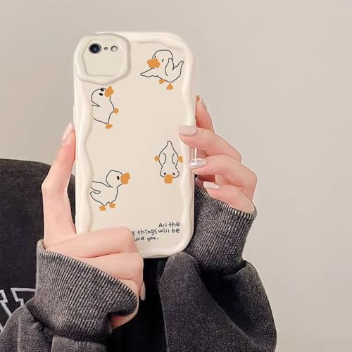 Compatibile con iPhone 7/8/SE 2020/SE 2022 Custodia Morbida Silicone Design Onde Cremose Lisce