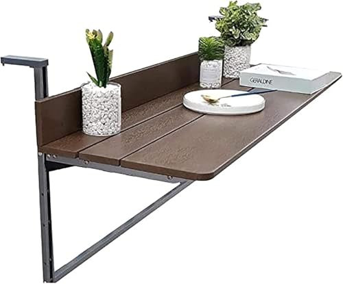 Balkon-Stehtisch für Geländer, Beistelltische für den Außenbereich, Hängetisch für Balkongeländer, klappbarer Balkontisch zum Aufhängen, Verstellbarer Liegetisch für Terrasse, Garten, 1,5 cm