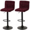 2er-Set Barhocker HWC-G87, Tresenhocker Barstuhl, höhenverstellbar drehbar, Stoff Chenille (465g/m²) FSC® - Bordeaux