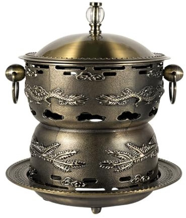 Stainless Steel Small Hot Pot, Single Person Thickened Hot Pot, Household Commercial Environment-friendly Oil Alcohol Small Hot Pot Outdoor Picnic(Brass)