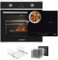 KB ELEMENTS Autarkes Herdset | 60cm Einbaubackofen | 59cm Induktionskochfeld | 9-Funktionen | 3-fach Wärmeschutzverglasung | Rotisserie-Funktion | Pizza-Funktion | EEK A+ (Schwarz-Silber)