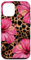 Luxury Summer Leopard And Pink Hibiscus Flower Floral Case for iPhone 12/12 Pro