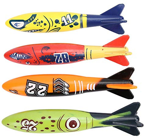 Ejoyous 4 PCs Unterwasser -Torpedo -Rakete, Entwickeln von Fähigkeiten Vertrauen, um Schwimmspielspiele für zu Werfen