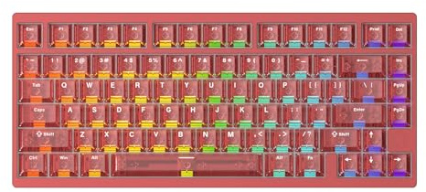 IROK MG75PRO Mechanische Tastatur mit 81 Tasten, kabelgebunden, Hall-Effekt, 8 kHz/ARGB/CNC-Aluminium, Dichtungsstruktur, Gaming-Tastatur (rot)