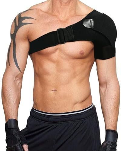 ZEXIJOW Soporte de hombro,Vendaje de hombro de neopreno ligero con cierres ajustables para aliviar el dolor de hombro,Para hombro izquierdo o derecho,M