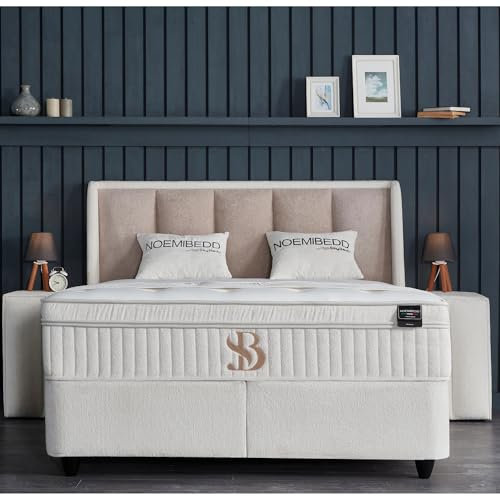 Pointhome Boxspringbett Set NoemiBedd, Bett-Set mit 1x H3/H4Matratze, 2xBettkasten, 1xBettkopfteil, Betthöhe 34 cm