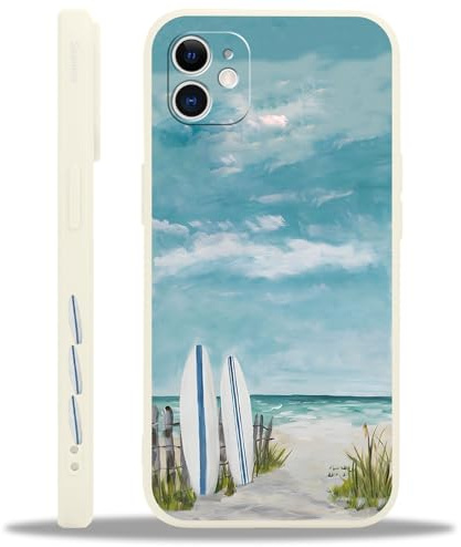 Yoedge Handyhülle für iPhone 11 Hülle Sommer, Aesthetic Ozean Strand Muster Niedlich Blumen Design Mädchen Frauen Cover, Silikon Stoßfest Case Kratzfest Schutzhülle für iPhone11 6,1, Summer
