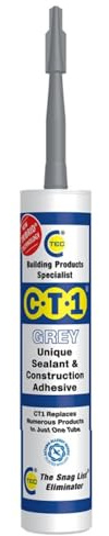 C.T.1 Sealant & Construction Adhesive – Grey, 290ml Cartridge | Universal Hybrid Polymer, Waterproof – Anti-Mould – Paintable – Non-Toxic – Indoor & Outdoor Use | Replaces Silicone & PU Sealants