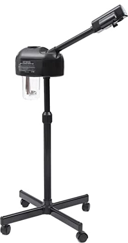 BAOCHADA 750W Gesichtsdampfer Kosmetikstudio Gesichtssauna Verdampfer mit 360 Grad Drehbare Düse und LED-Bedienfeld Ozonzerstäubung Gesichtsdampfer für Salon Spa Gesicht Dampfgerät (Schwarz)