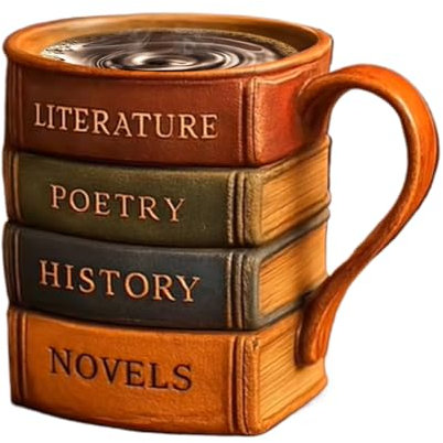 Tazza di caffè originale piccola tazza di cereali, tè per resina con libro 3d colorato a mano, tazza ergonomica con manico per amante dei lettori bibliofili