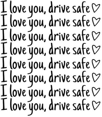 8 Stück Aufkleber I Love You Drive Safe, Auto Spiegelaufkleber mit Liebesbotschaft, 8 Teile schwarz, für sichere Fahrgewohnheiten und emotionale Verbindung