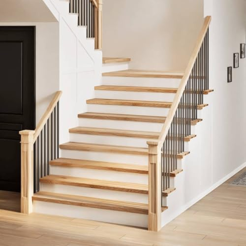 Teenpull Massivholz Eiche Treppenstufen unbehandelt, 4er-Set, 120x30x2 cm, fein geschliffen für Holztreppen Renovierung, robust, langlebig und vielseitig als Fensterbank für DIY Projekte
