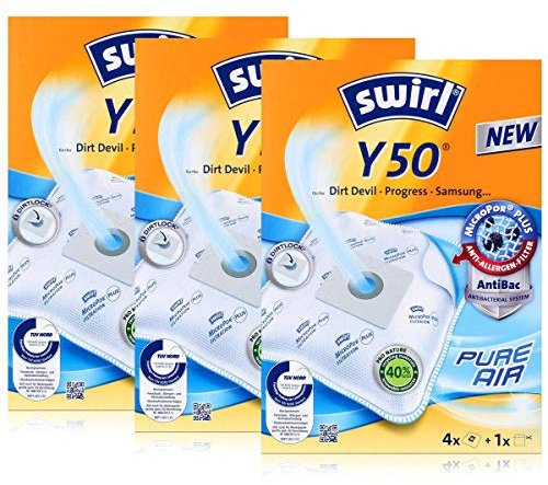12 Original SWIRL Y50 Staubsaugerbeutel für Dirt Devil M 7020, M 7060, M 7100