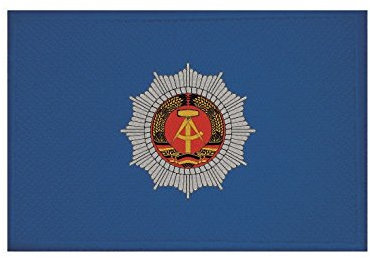 U24 Aufnäher DDR Volkspolizei Emblem blau Fahne Flagge Aufbügler Patch 9 x 6 cm