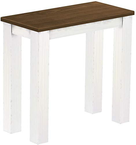 Barbank 80 cm Rio Classico Nussbaum Weiss Pinie Massivholz Hochbank Konsolentisch Holzbank - Größe und Farbe wählbar Brasilmöbel