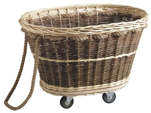 AUBRY GASPARD Chariot à bûches en Osier Brut