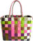 normani Einkaufstasche geflochten mit Henkeln - Tragetasche extra robust Farbe Classic/Orchidea