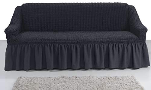 My Palace Giulia Sofabezug 2-Sitzer Rutschfester Sofaüberwurf Couchcover Sofa Überwurf elastische Sofahusse Couchbezug Sofaschonbezug 120-190cm Anthrazit