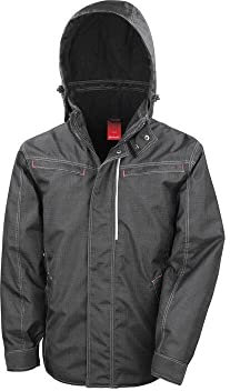 Result Herren Rugged Denim Textued Jacket Jacke, Schwarz (Black), XXXXL