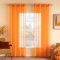 MIULEE 2er Set Voile Vorhang mit Ösen Gardine aus Voile Polyester Ösenschal Transparent Wohnzimmer Luftig Dekoschal für Schlafzimmer Orange 225 x 140cm (H x B), Grommet Top