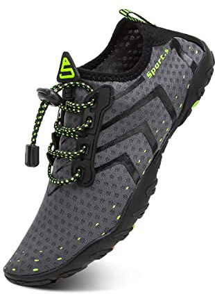 YALOX Water Shoes Men's Women's Swim Shoes Outdoor Beach Barefoot Quick-Dry Aqua Pool Socks Swimming Yoga Surfing Exercise(927Grey,43EU)