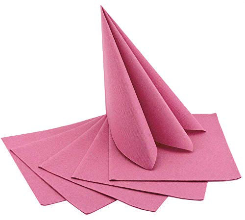 Lot de 50 serviettes de table rose vieilli - 40 x 40 cm - Aspect tissu - À plier - Pour décoration de mariage, anniversaire, dîner