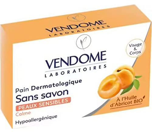 VENDOME Pain dermatologique, huile d'abricot bio - Le savon de 100g