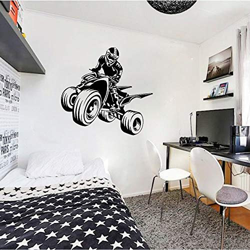 NSRJDSYT Quad Fahrrad Wandtattoo Sport ATV Garage Mann Höhle Dekor Vinyl Wandaufkleber Kinder Junge Schlafzimmer Spielzimmer Coole Wandtattoos 42x44cm
