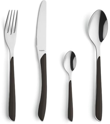 Kuppels Prisma Set di Posate, Acciaio Inossidabile Plastica, Nero