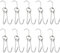 DOITOOL 10 Pcs Double Meat Hooks Stainless Steel Roasting Hook Bacon Hams Meat Duck Butcher Hook Cooking Smoker Hook Hanger for BBQ Grill Drying 23CM