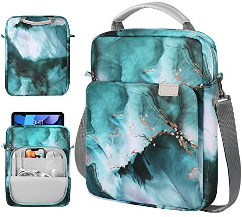 TiMOVO 9-11 Funda para Tableta con Correa de Hombro para iPad 11 Pulgadas A16 2025, iPad 10ª Gen.10.9, iPad 10.2, iPad Air 11/Air 5ª/4ª Gen. 10.9, Galaxy Tab A9+/A9 Plus 11, Pavo Real Azul
