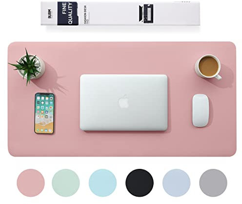 BUBM Tapis de bureau, tapis de souris, tapis de bureau, 90x43cm, housse de protection de bureau en cuir PU antidérapant, maison et bureau pour ordinateur portable