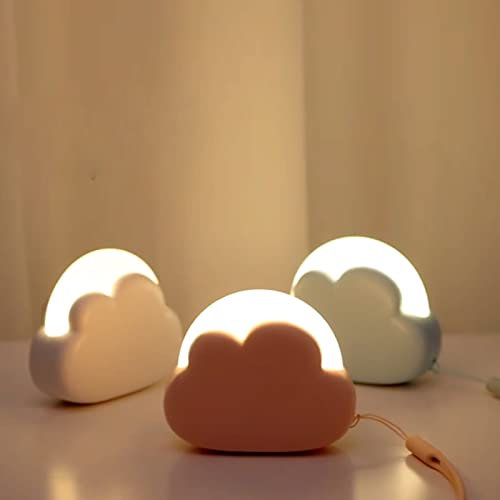Soekodu Wolken Nachtlicht, Baby Nachtlicht, Kinder Nachtlampe, USB Wiederaufladbare Rosa, Weiße und Blaue Wolken LED Dimmbares Nachtlicht für Kinder, Kindergeschenk, um Beim Einschlafen zu Helfen