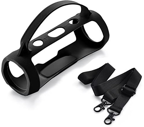 Silikonhülle Kompatibel mit JBL Charge Essential 2 Lautsprecher, Schutzhülle für Charge Essential 2 Lautsprecher (Schwarz)