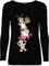Fashion Star Womens Xmas Pullover Long Sleeve Basic Christmas Printed Casual T Shirt Gingerbread Climb Gift Star Black Plus Size (UK 24/26)