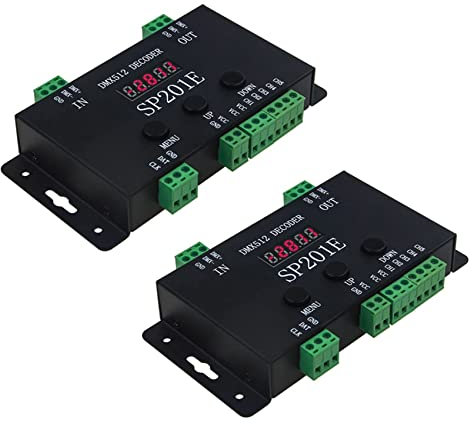 VERAWE 2X SP201E DMX512 WS2812B WS2811 DMX zu SPI Controller Decoder, Unterstützt Mehrere ICS
