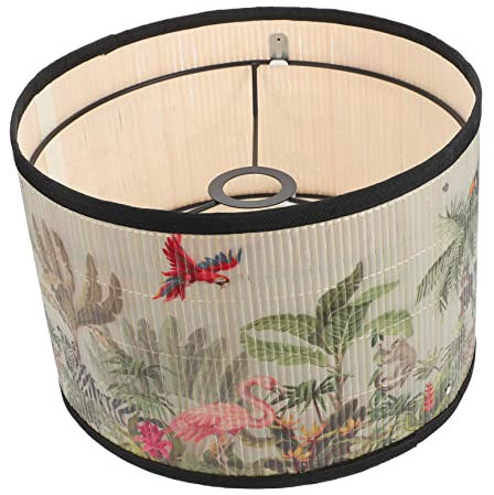 Uonlytech Accesorios Japoneses 1Pc E27 Pantalla De Decoración Asiática Para El Hogar Clip-On Fitter Lámpara Pantallas Luz Colgante Pantalla Hierro Forjado Lámpara De Pie Tambor Grande