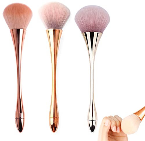 Ainvhh 3Pcs Nail Dust Brush Acrylic Brush Cleaner Nail Brushes for Cleaning Dust Dip Powder Brush Large Makeup Brush Blush Brush Nail Clean Up Brush Manicure Brush