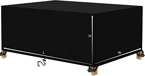 Zhaoyang Art Lounge Abdeckung wasserdichte 153x103x103cm/LxWxH Schwarz Awnic Abdeckung für Gartenmöbel Wasserdicht Abdeckplane Gartenmöbel Abdeckhaube Gartentisch Schutzhülle 600D Polyester