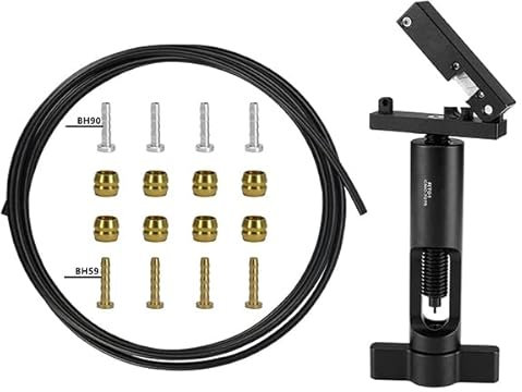 BESNIN Schlauchschneider für Fahrräder Fahrrad Ölschlauchschneider 2 in 1Fahrrad Hydraulikschlauch Einführwerkzeug mit Ölschlauchschneider (schwarz Ölschlauch und Ölschlauchschneider)