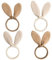 Papierdrachen 4 Hasenohren Serviettenringe - Musselinoptik - 4,5 cm Durchmesser - Naturfarben Beige