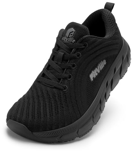 FitVille Scarpe Running Uomo Pianta Larga Sneaker Leggere Scarpe da Ginnastica da Corsa Traspiranti Jogging Scarpe Passeggio Larghe Nero 43 EU Larga