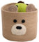 Bear Wäschekörbe, Wäschekorb, Aufbewahrungskörbe mit Griffen, dekorativer Korb für Wohnzimmer, gewebter Aufbewahrungskorb für Spielzeug, Kissen, Decken, Kleidung (braun)