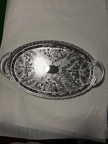 Queen Anne silver plated oval tray with handles (45 * 25.5 cm) Royal 0/6332/7