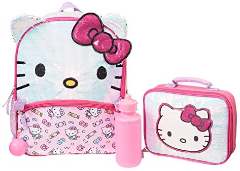 AI ACCESSORY INNOVATIONS 5-teiliges Rucksack-Set, Schultasche für Mädchen und Jungen, 40,6 cm, mit Reißverschlusstasche vorne, Pink Hk, Large, Classic
